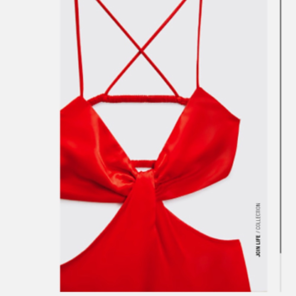 Zara knotted satin effect dress - Picture 6 of 10